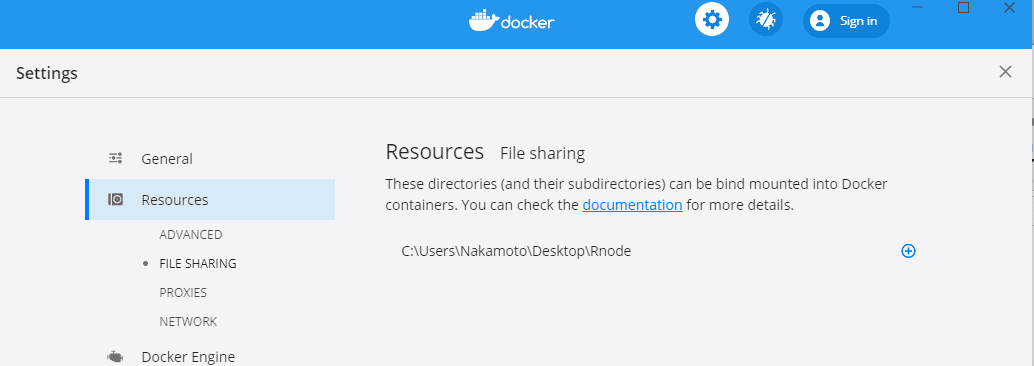 settings-docker